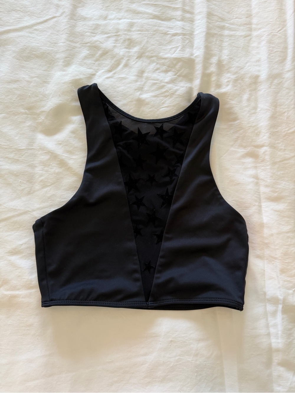 Beach Riot Black Star Mesh High-Neck Sports Bralette